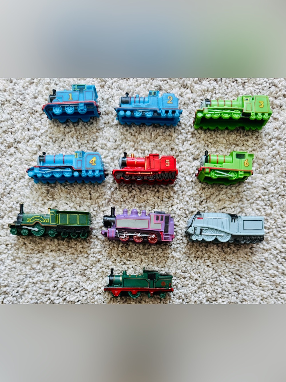 Thomas & Friends trains. Small and great for on the go. Think restaurants.